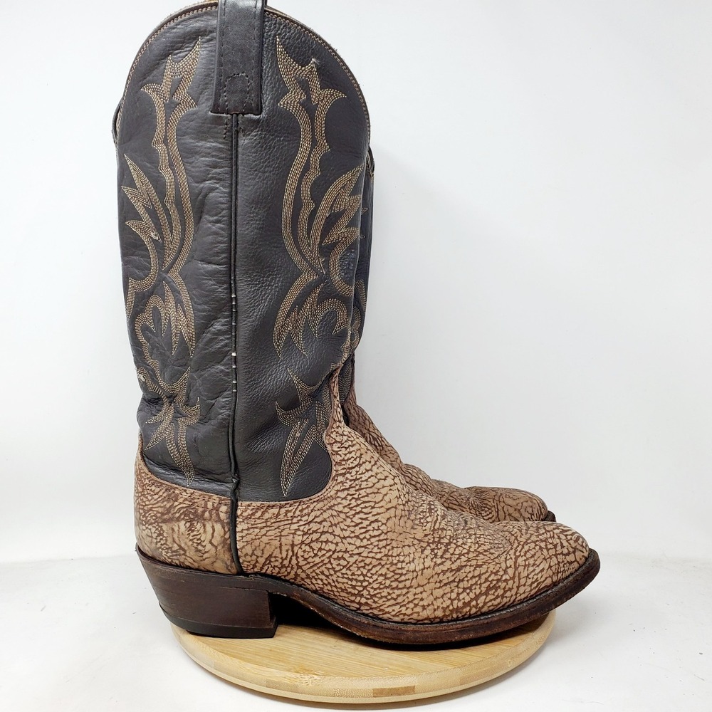 Dan Post Boots‎ Mens 8.5 EW WIDE Brown Black Leather Western Cowboy Shoes USA